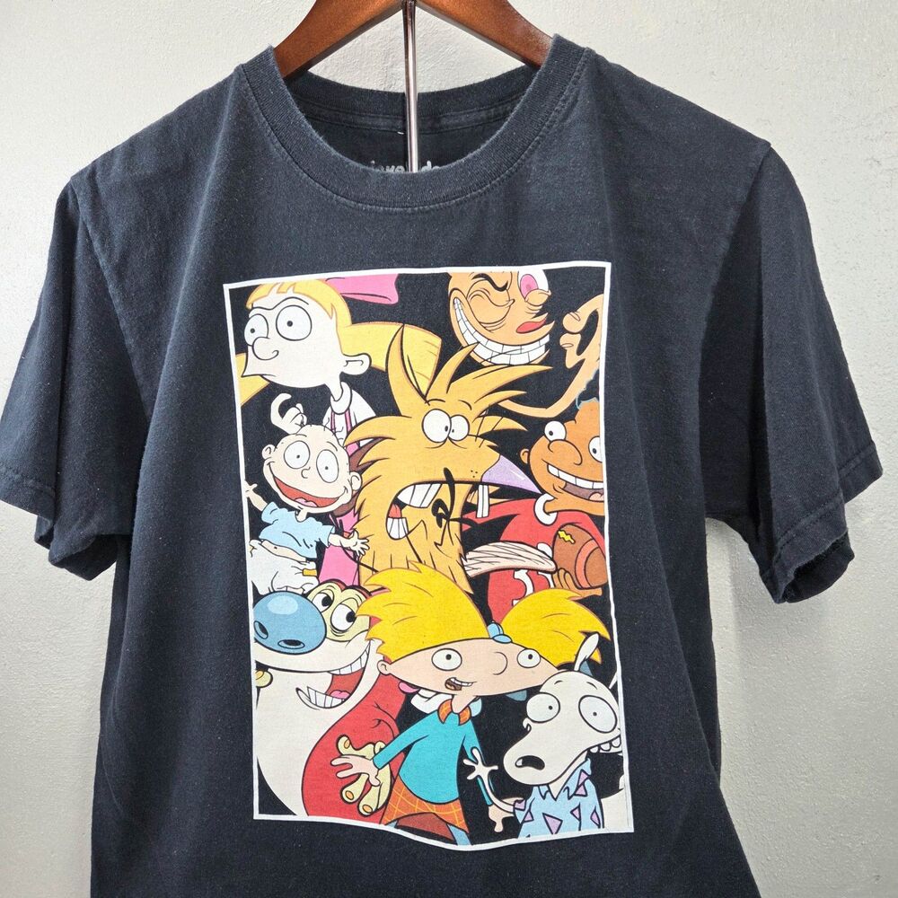 Nickelodeon Viacom Nicktoons Character Collage Graphic T-Shirt Sz M